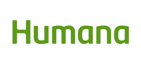 Humana logo in green text on white background, insurance company branding